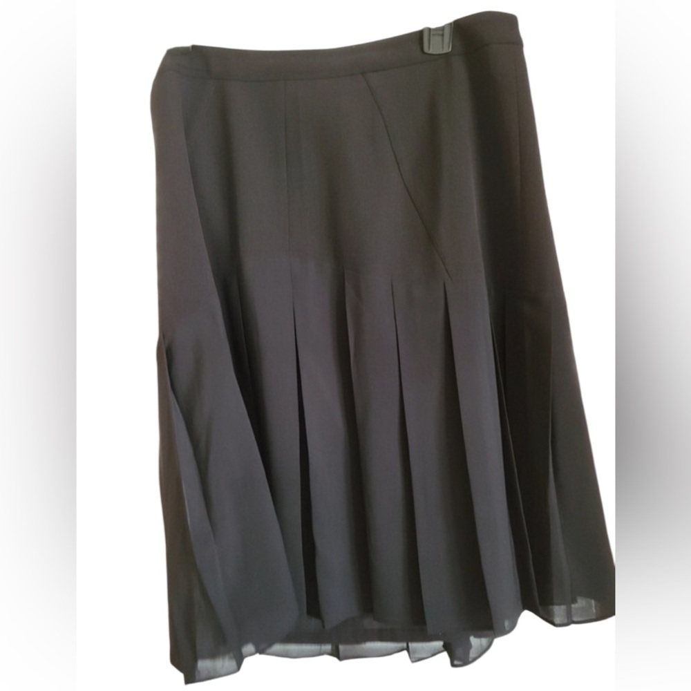 Jones Studio Separates sz 12 Black Pleated Midi Skirt - Picture 2 of 3